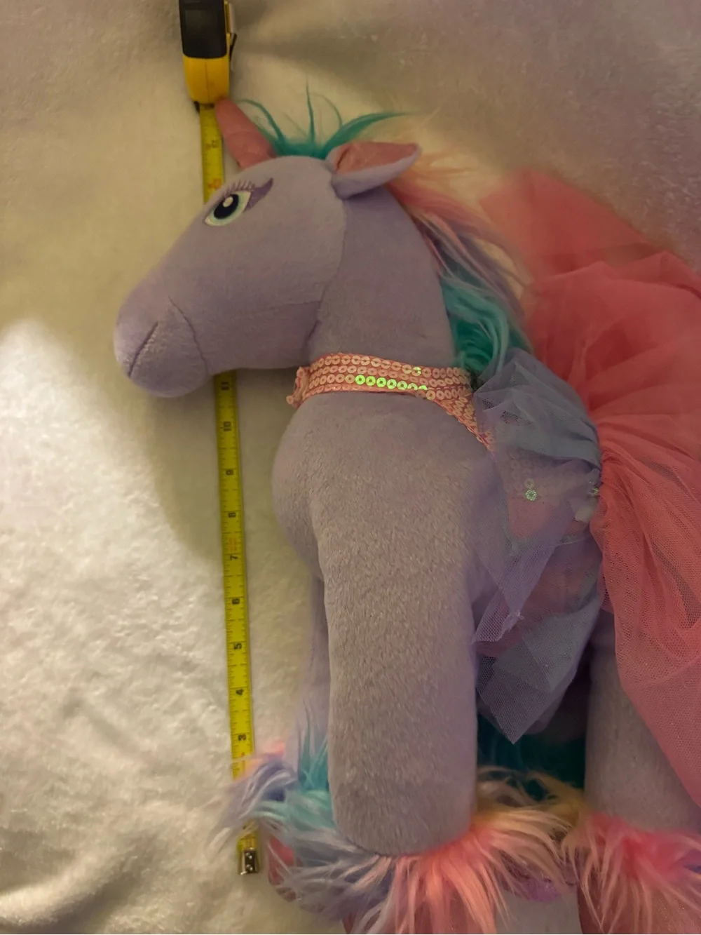 Build-A-Bear Purple Plush Unicorn with Pink Tutu and Rainbow Mane